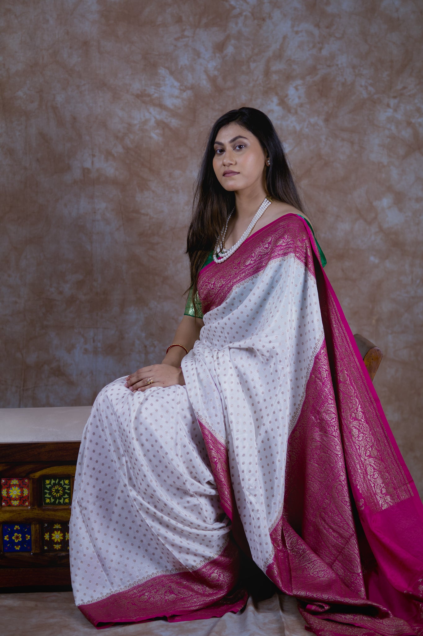 Gulchaand | Pure Crepe Silk Saree