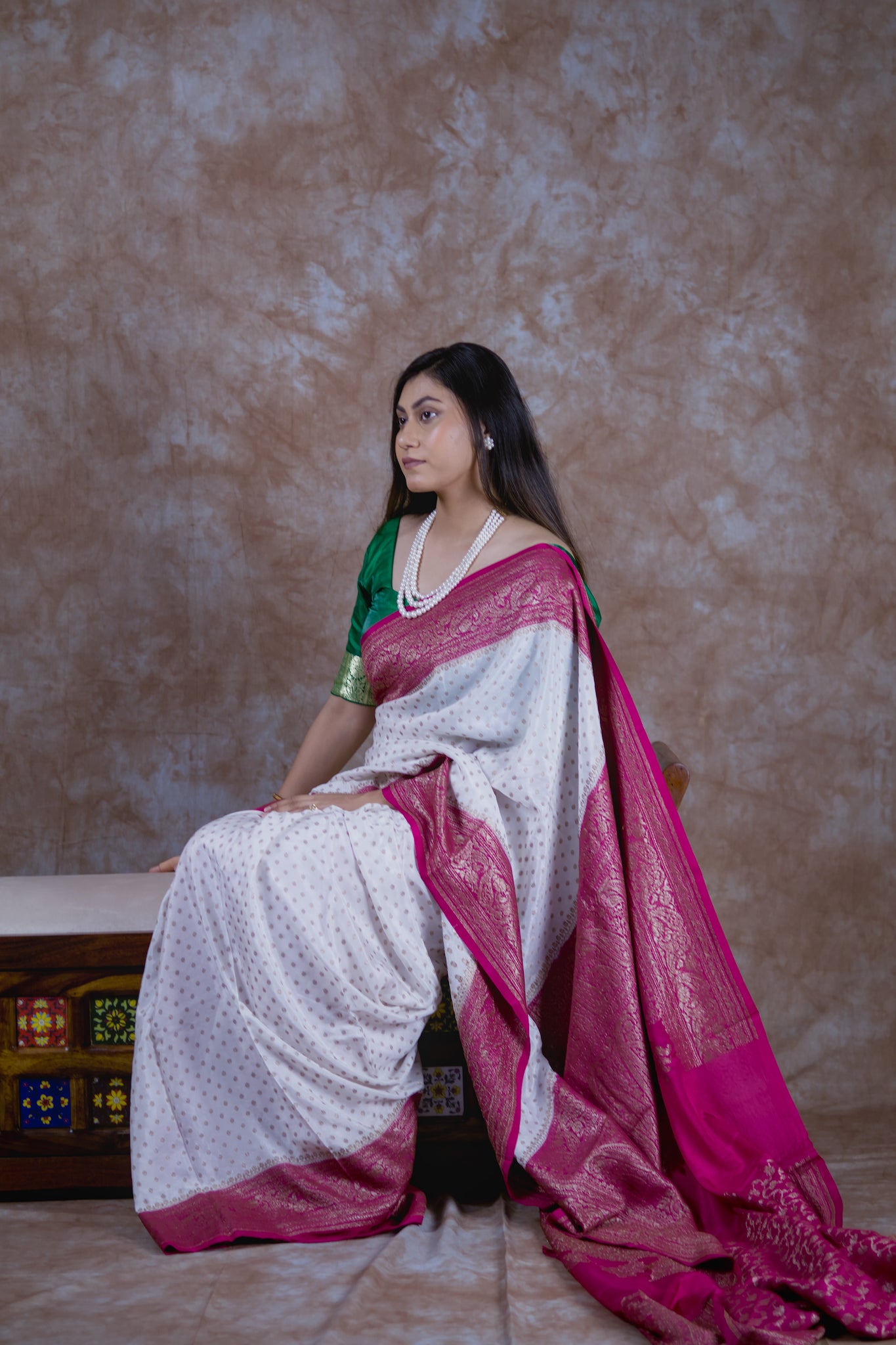 Gulchaand | Pure Crepe Silk Saree