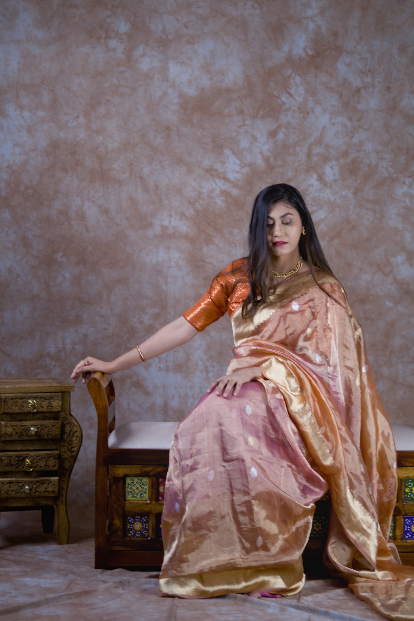 Golden Hour | Pure Tissue Silk Saree