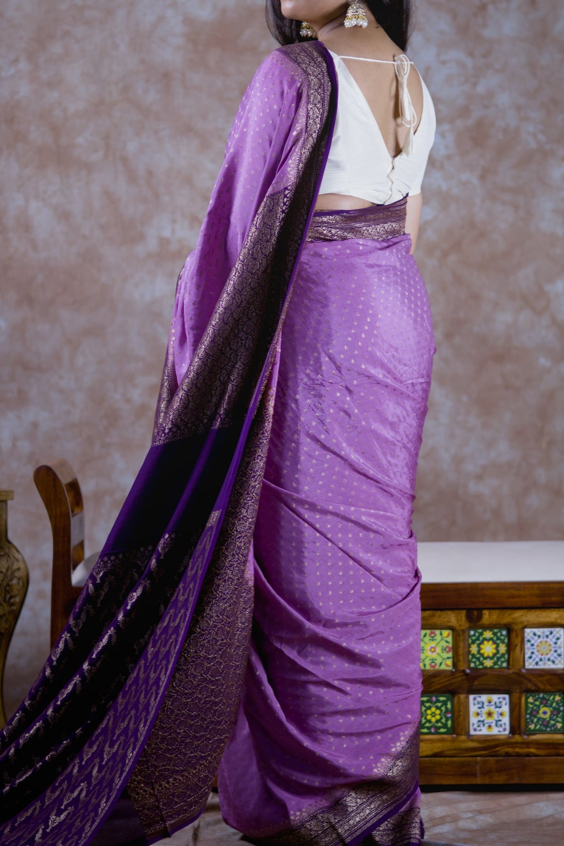 Dviparni | Pure Crepe Silk Saree