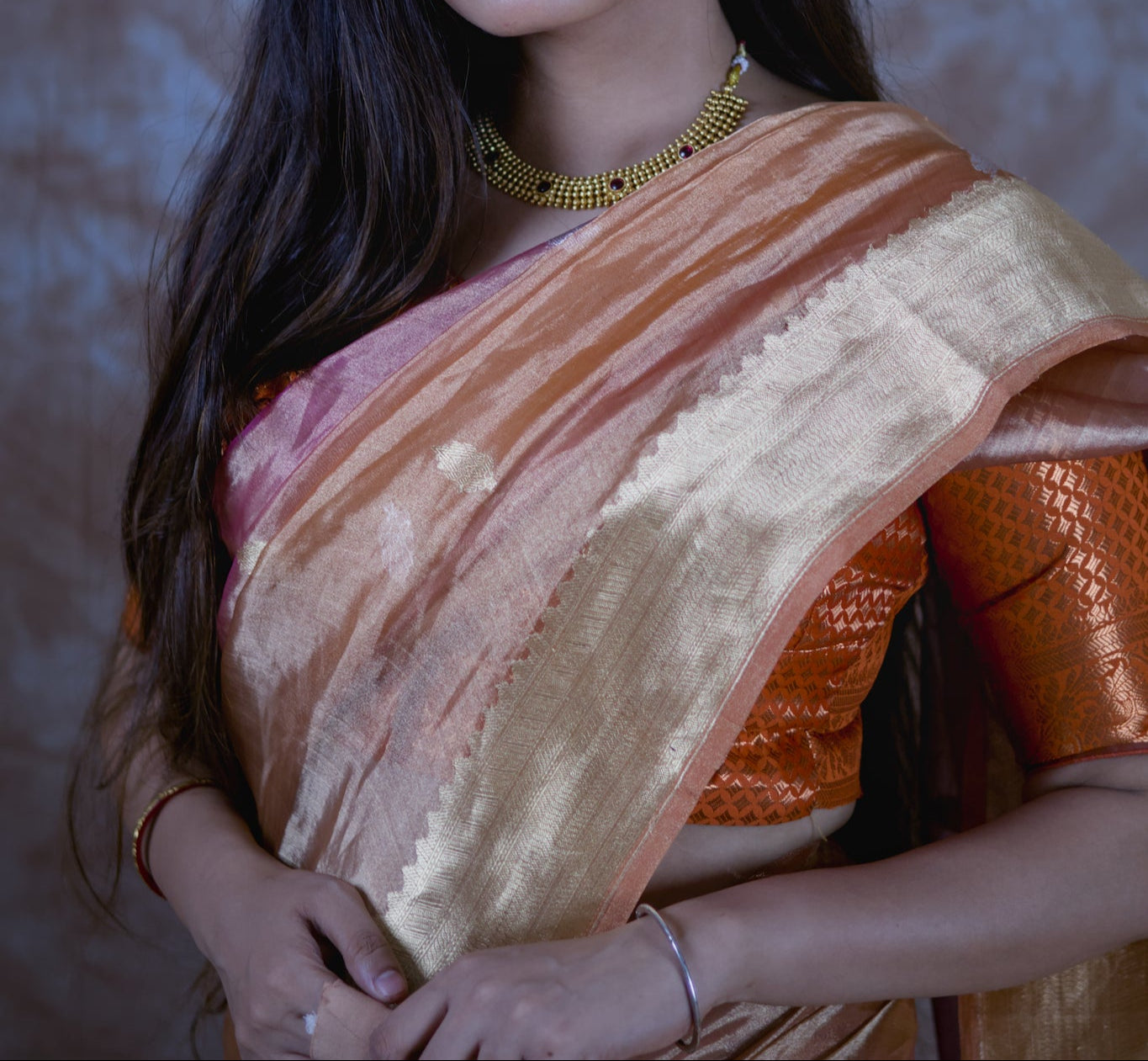 Golden Hour | Pure Tissue Silk Saree
