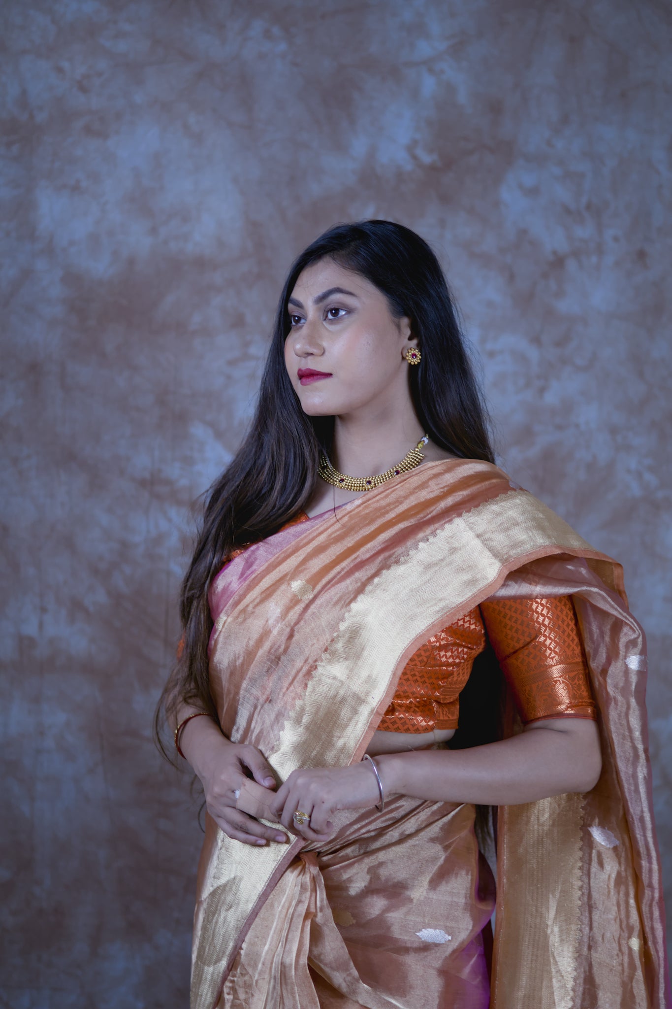 Golden Hour | Pure Tissue Silk Saree