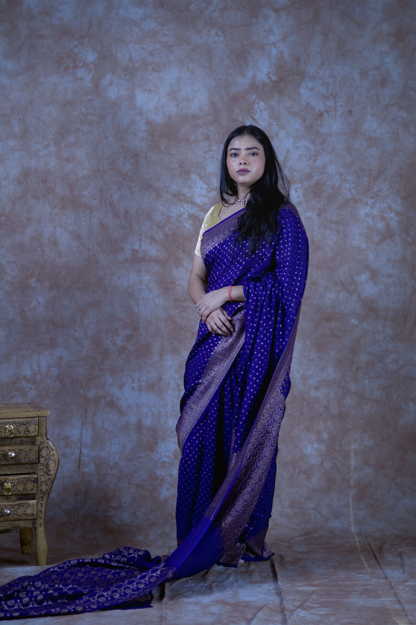 Shadow Bloom | Pure Crepe Silk Saree