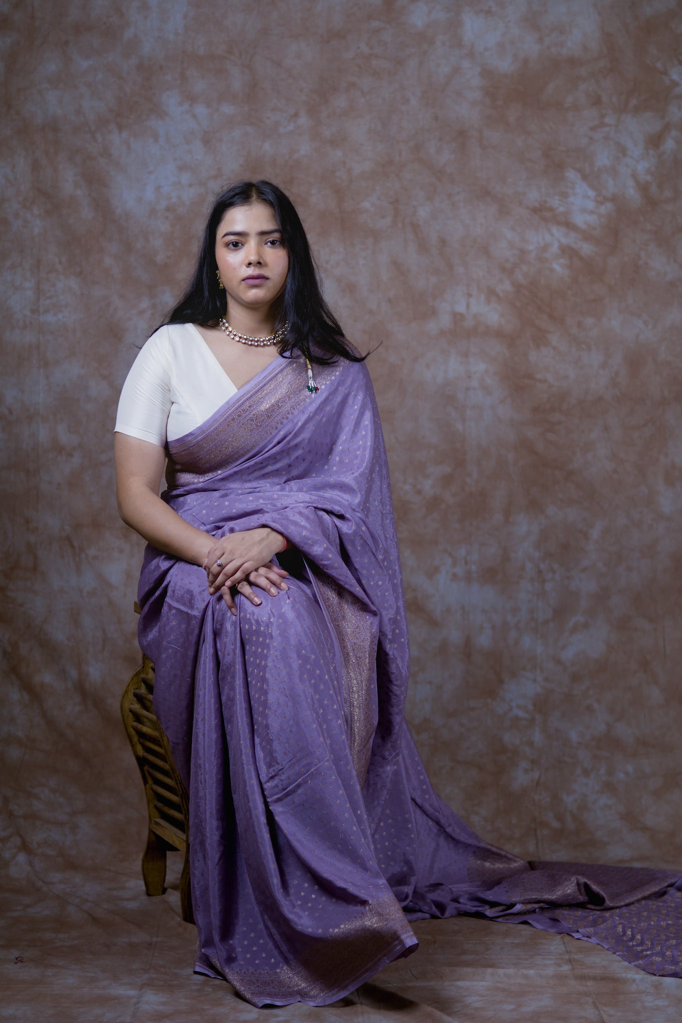 MoonInk - Pure Crepe Silk Saree
