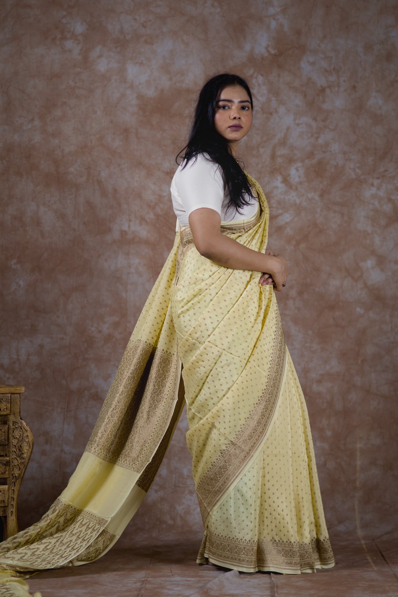 Buttermelt | Pure Crepe Silk Saree