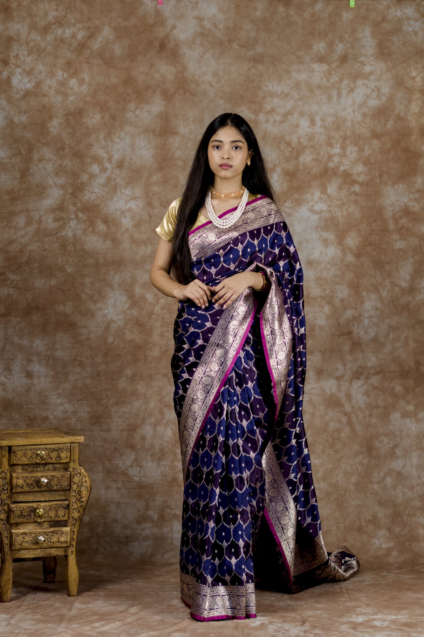 Crimson | Mashru Silk Saree