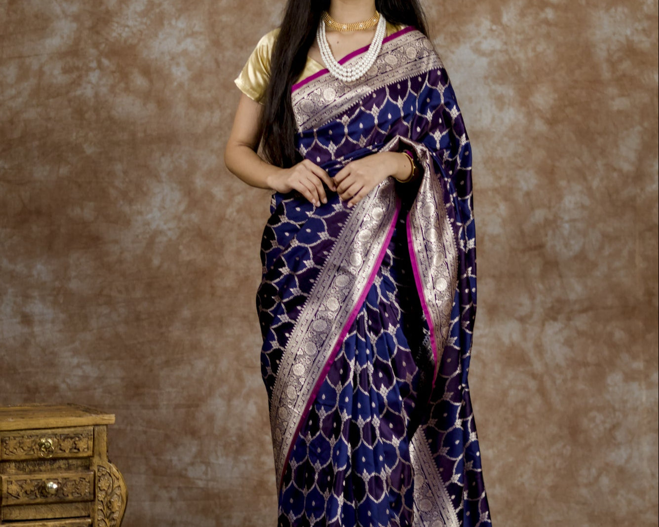 Crimson | Mashru Silk Saree