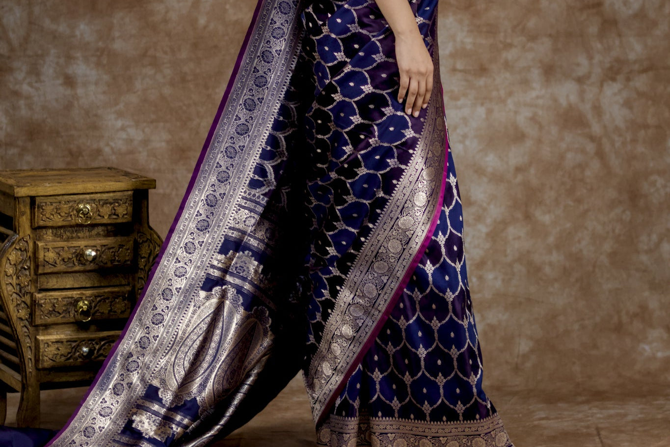 Crimson | Mashru Silk Saree