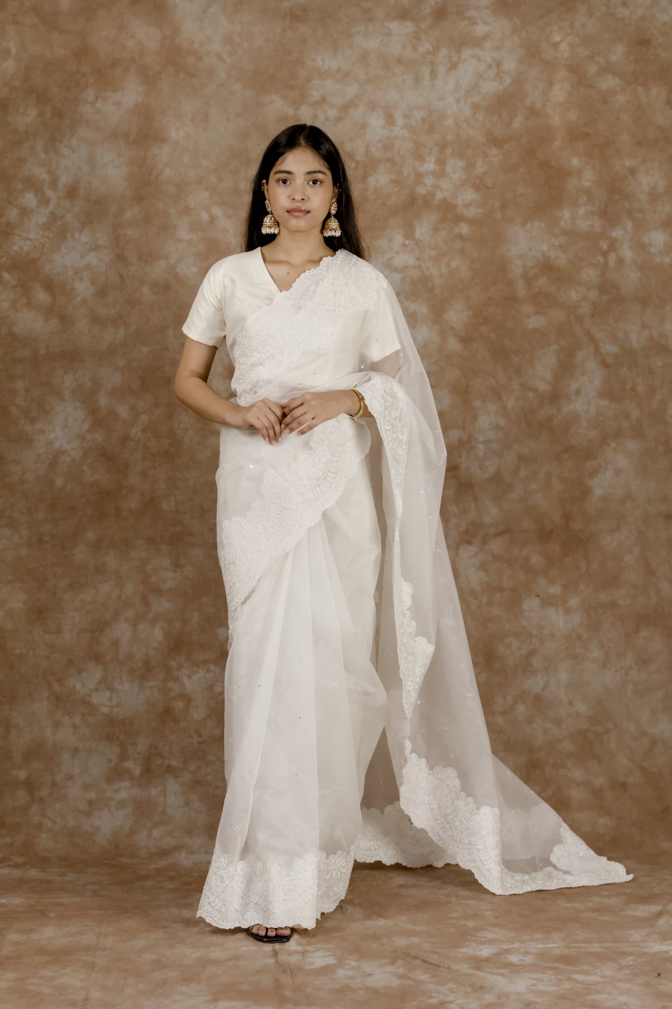 Demure Ivory | Pure Kora Silk Saree
