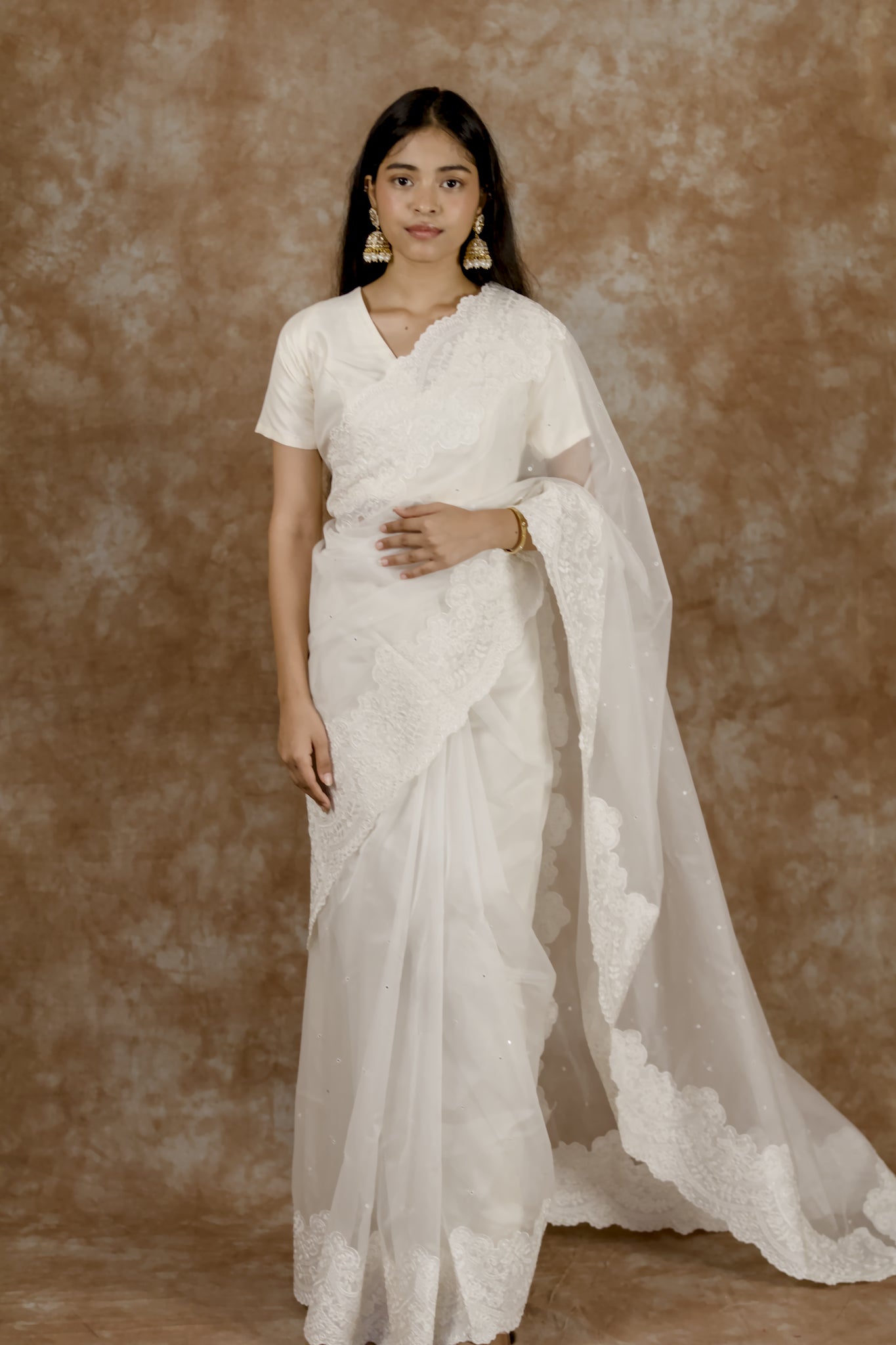 Demure Ivory | Pure Kora Silk Saree