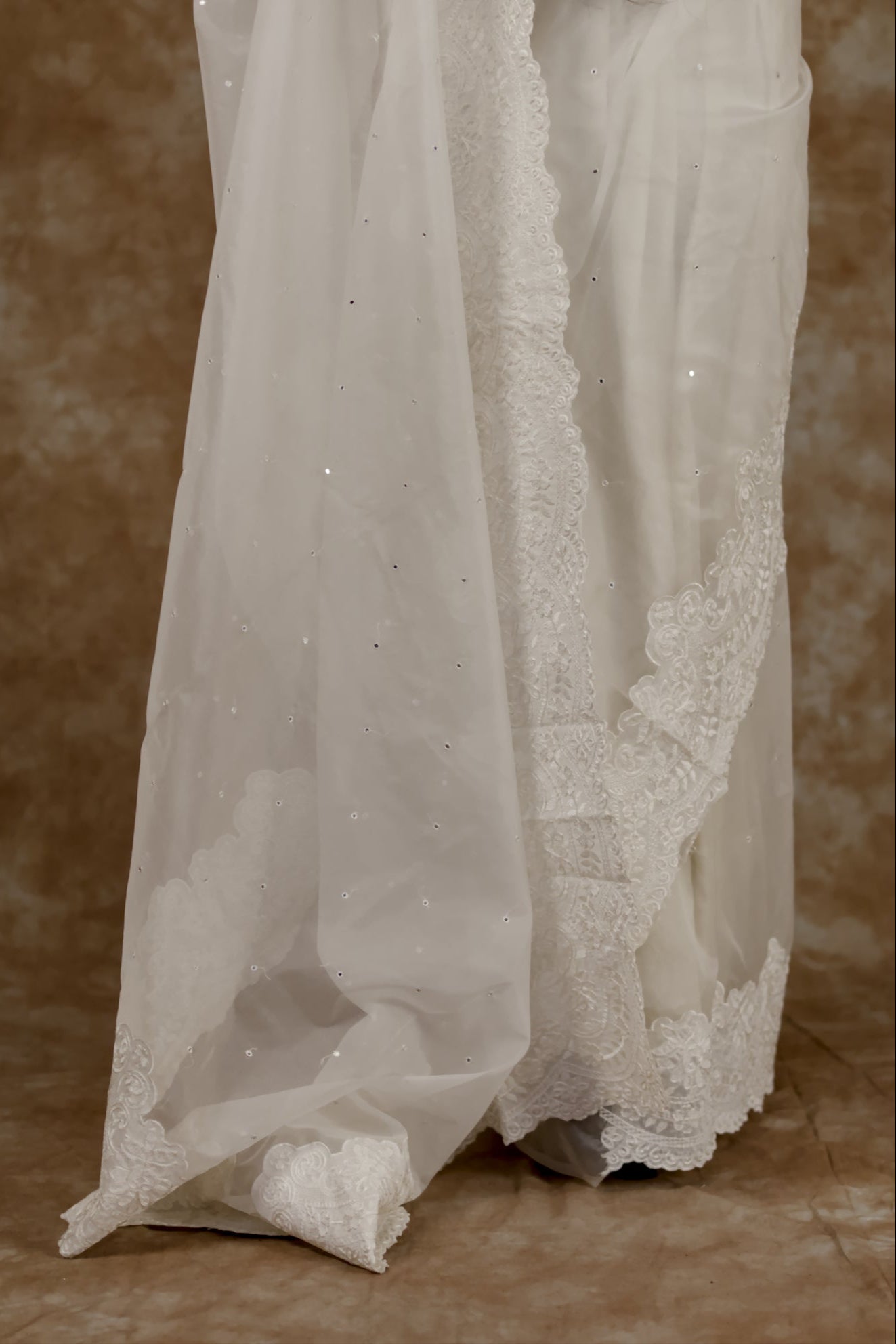 Demure Ivory | Pure Kora Silk Saree