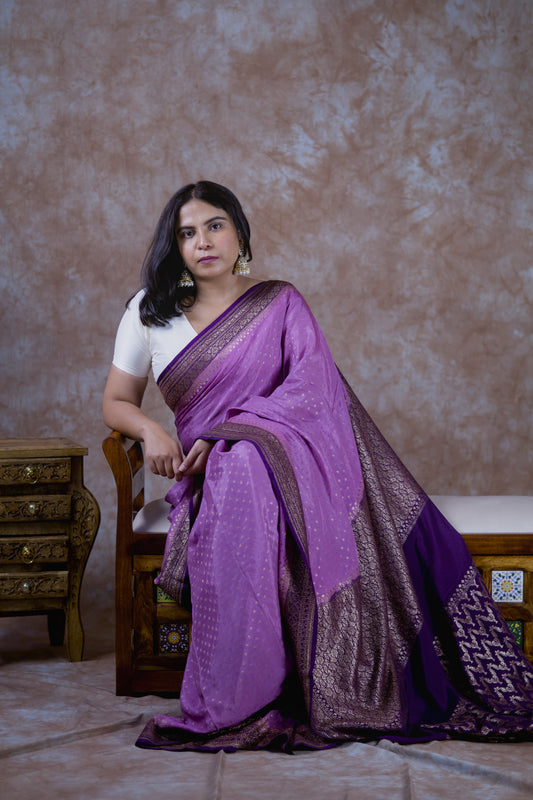 Dviparni | Pure Crepe Silk Saree