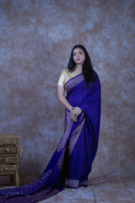 Shadow Bloom | Pure Crepe Silk Saree
