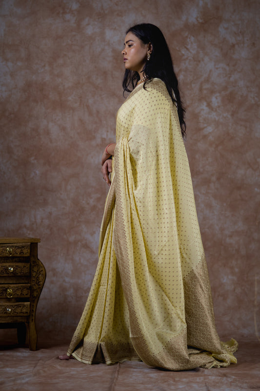 Buttermelt | Pure Crepe Silk Saree